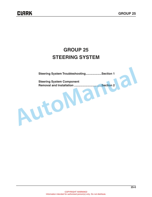 Clark CBX, TRX, FBX Electric Burden Carrier Service Manual SM-724 4 Clark CBX, TRX, FBX Electric Burden Carrier Service Manual SM-724 - Image 4