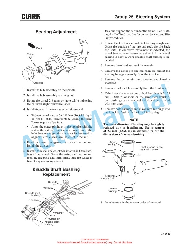 Clark CBX, TRX, FBX Electric Burden Carrier Service Manual SM-724 5 Clark CBX, TRX, FBX Electric Burden Carrier Service Manual SM-724 - Image 5