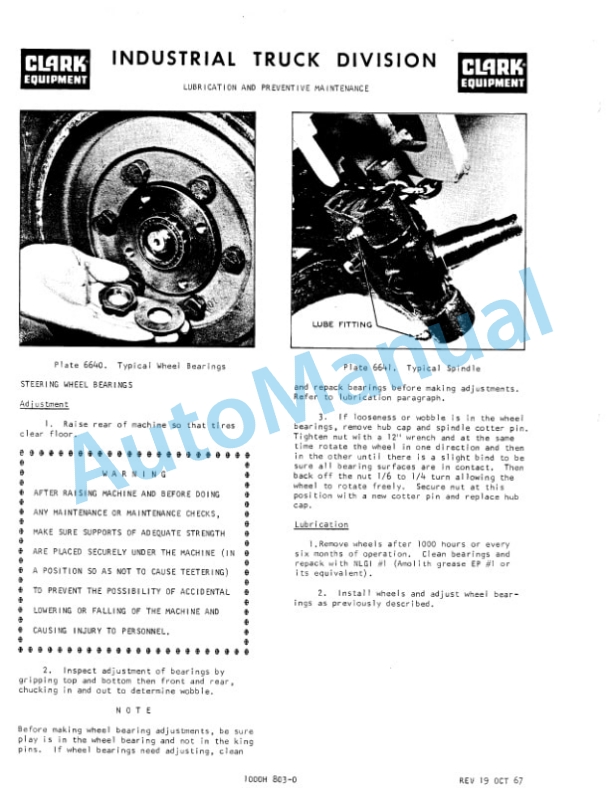 Clark CF30B, CF40B, CF50B, CLFR-40 Operator Manual O-C81-2 2 Clark CF30B, CF40B, CF50B, CLFR-40 Operator Manual O-C81-2-2