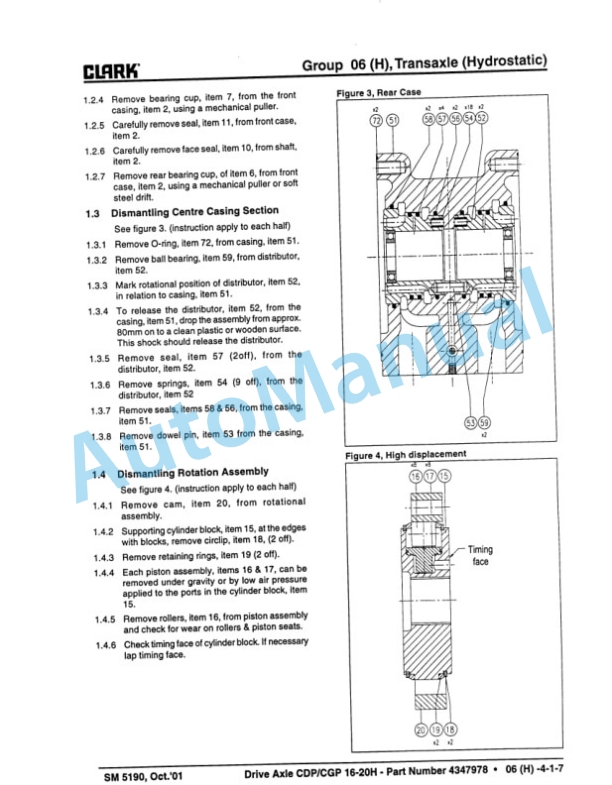 Clark CGP 16-50 H, CDP 16-50 H Hydrostatic Transmission Service Manual 5 Clark CGP 16-50 H, CDP 16-50 H Hydrostatic Transmission Service Manual-5