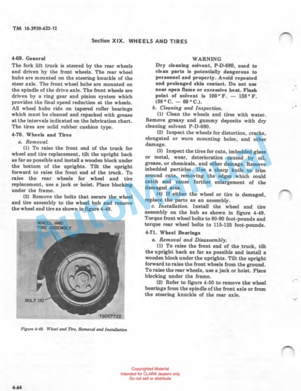 Clark Clark Mode 2329397 Truck, Lift, Fork, Gasoline Technical Manual TM10-3930-632-12 3 Clark Clark Mode 2329397 Truck, Lift, Fork, Gasoline Technical Manual TM10-3930-632-12-3