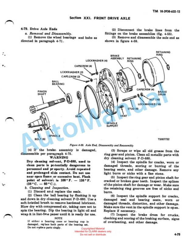 Clark Clark Mode 2329397 Truck, Lift, Fork, Gasoline Technical Manual TM10-3930-632-12 4 Clark Clark Mode 2329397 Truck, Lift, Fork, Gasoline Technical Manual TM10-3930-632-12-4