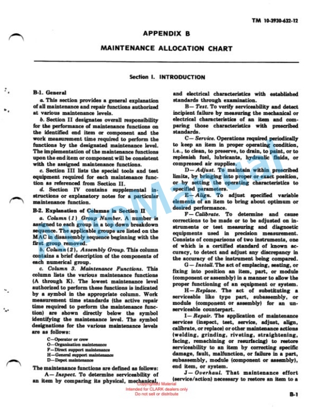 Clark Clark Mode 2329397 Truck, Lift, Fork, Gasoline Technical Manual TM10-3930-632-12 5 Clark Clark Mode 2329397 Truck, Lift, Fork, Gasoline Technical Manual TM10-3930-632-12-5