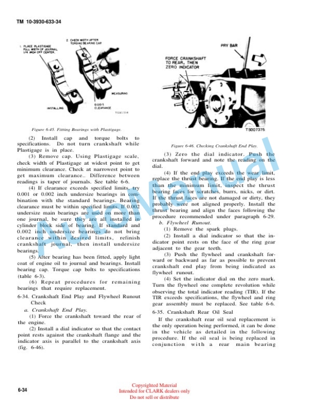 Clark Clark Mode 2330237 Truck, Lift, Fork, Gasoline Technical Manual TM10-3930-633-34 2 Clark Clark Mode 2330237 Truck, Lift, Fork, Gasoline Technical Manual TM10-3930-633-34-2