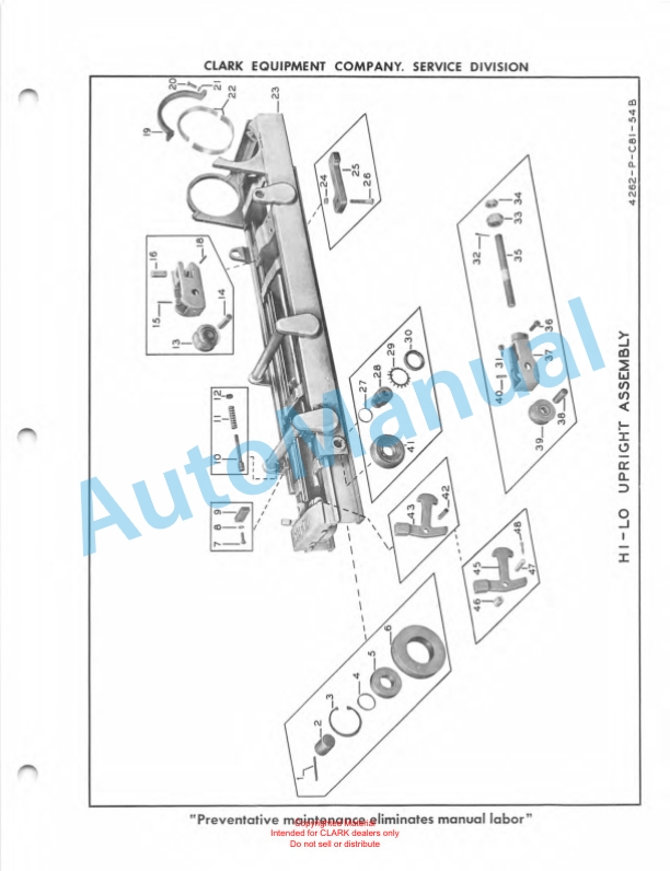Clark Clarklift 30 B Maintenance Manual and Parts Book X10B 5 Clark Clarklift 30 B Maintenance Manual and Parts Book X10B-5