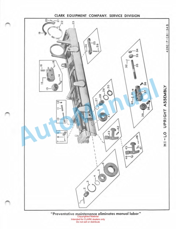 Clark Clarklift 40 B Maintenance Manual and Parts Book X10B1 5 Clark Clarklift 40 B Maintenance Manual and Parts Book X10B1-5