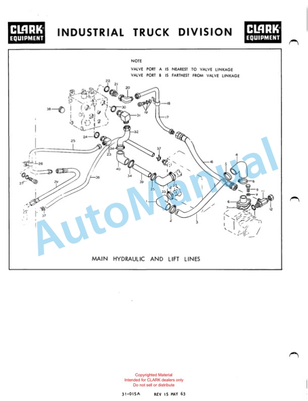 Clark Clarklift 40B Maintenance Manual and Parts Book GX 10B1-3 5 Clark Clarklift 40B Maintenance Manual and Parts Book GX 10B1-3-5