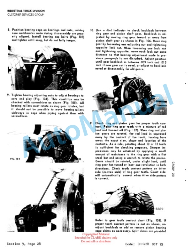 Clark Clarklift C500 Overhaul Instructions OH-428 2 Clark Clarklift C500 Overhaul Instructions OH-428-2