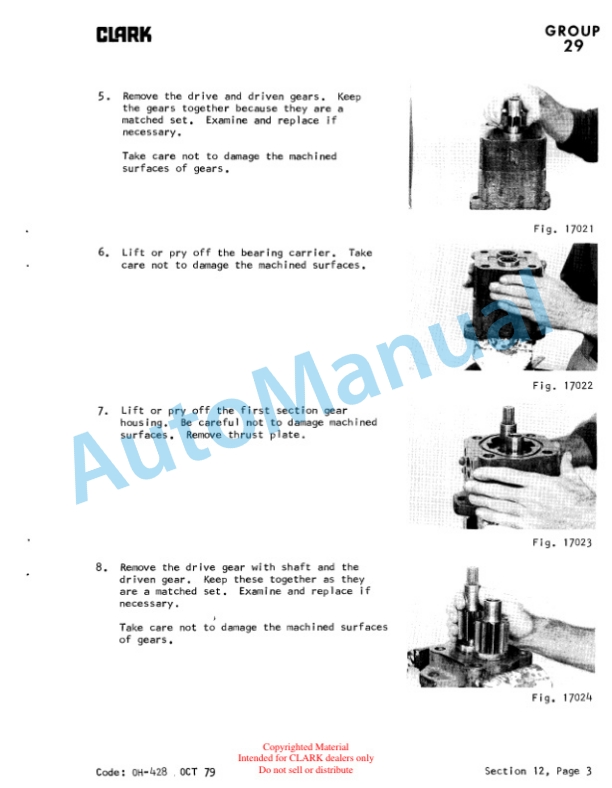Clark Clarklift C500 Overhaul Instructions OH-428 4 Clark Clarklift C500 Overhaul Instructions OH-428-4