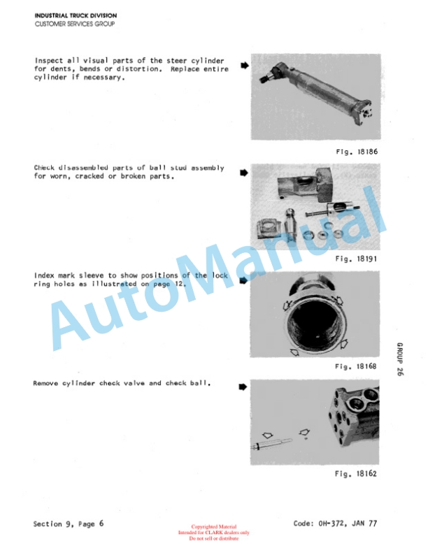 Clark Clarklift C500 Overhaul Instructions OH-430 4 Clark Clarklift C500 Overhaul Instructions OH-430-4
