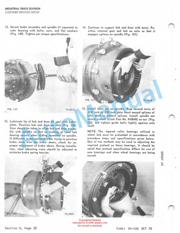 Clark Clarklift C500 Overhaul Instructions OH-433 2 Clark Clarklift C500 Overhaul Instructions OH-433-2