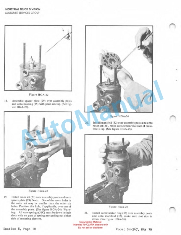 Clark Clarklift C500 Overhaul Instructions OH-433 3 Clark Clarklift C500 Overhaul Instructions OH-433-3