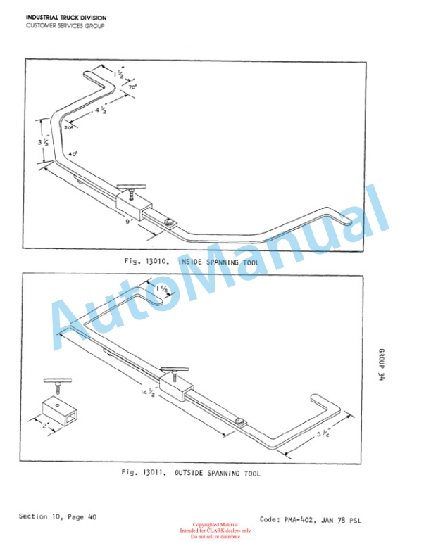 Clark Clarklift C500 Planned Maintenance and Adjustment Procedures Manual PMA-534 4 Clark Clarklift C500 Planned Maintenance and Adjustment Procedures Manual PMA-534-4