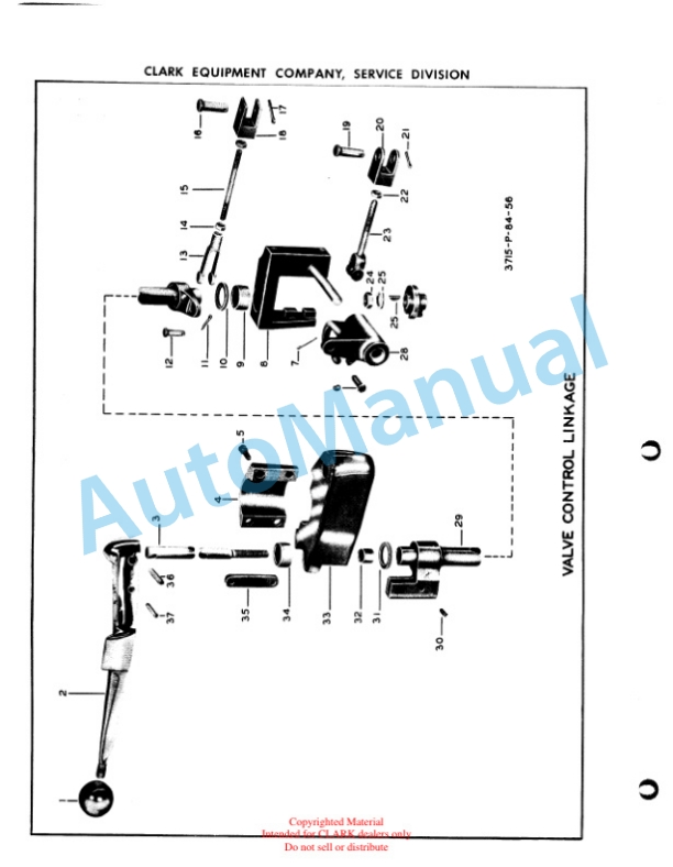Clark Clarklift CY 20 Maintenance Manual and Parts Book X26A 5 Clark Clarklift CY 20 Maintenance Manual and Parts Book X26A-5