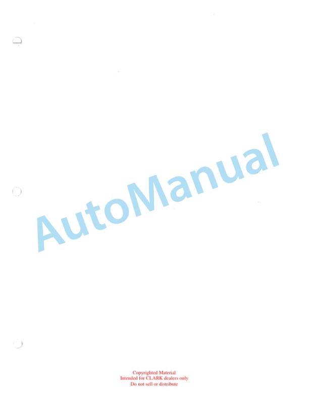 Clark Clarklift CY 40 Maintenance Manual and Parts Book X28A 5 Clark Clarklift CY 40 Maintenance Manual and Parts Book X28A-5