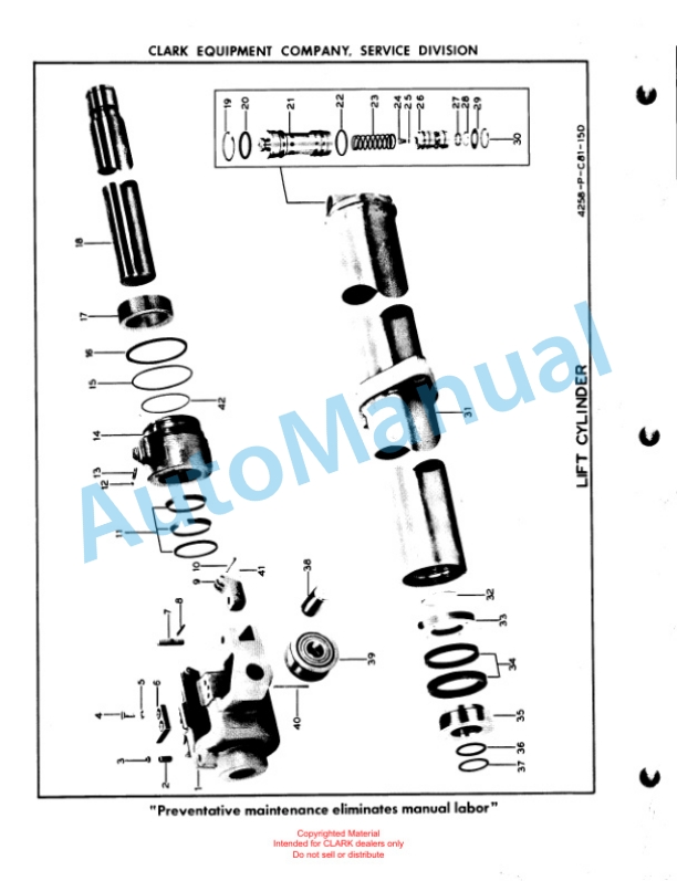 Clark Clarklift F30B Maintenance Manual and Parts Book X6B 4 Clark Clarklift F30B Maintenance Manual and Parts Book X6B-4