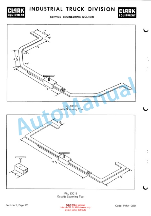 Clark Clarklift H 500 Y Hydrotatic Drive Gas-LPG Planned Maintenance and Adjustment Procedures Manual PMA-349 4 Clark Clarklift H 500 Y Hydrotatic Drive Gas-LPG Planned Maintenance and Adjustment Procedures Manual PMA-349-4