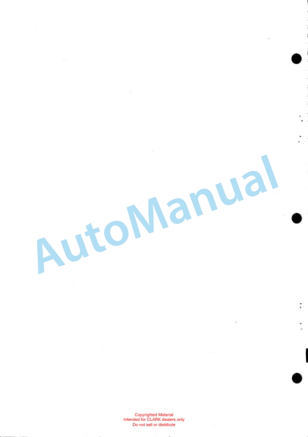 Clark Clarklift H 500 Y Hydrotatic Drive Gas-LPG Planned Maintenance and Adjustment Procedures Manual PMA-349 5 Clark Clarklift H 500 Y Hydrotatic Drive Gas-LPG Planned Maintenance and Adjustment Procedures Manual PMA-349-5