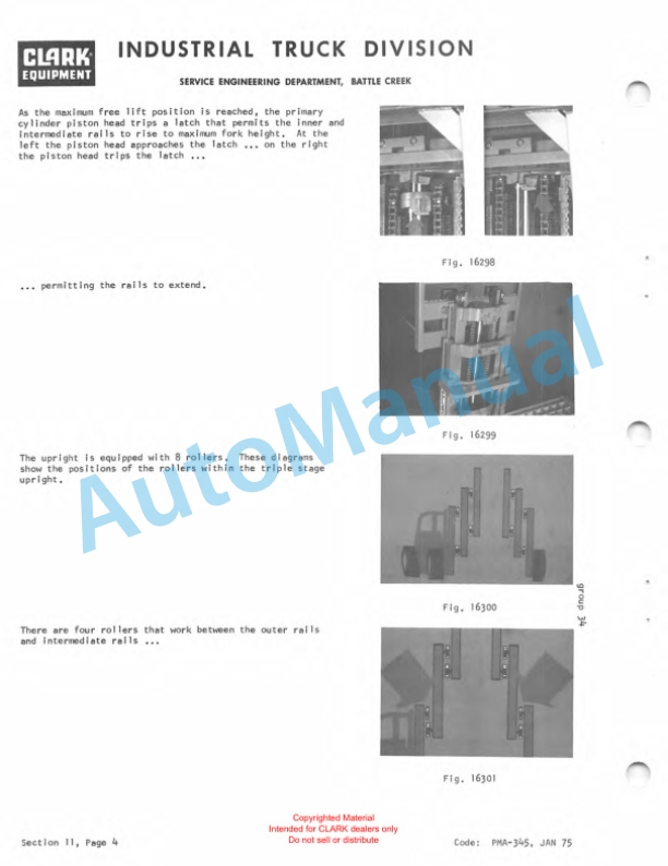 Clark Clarklift IT-40B Planned Maintenance and Adjustment Procedures Manual PMA-366 4 Clark Clarklift IT-40B Planned Maintenance and Adjustment Procedures Manual PMA-366-4
