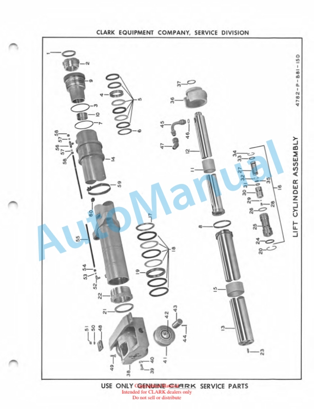 Clark Clarklift Model 20B Maintenance Manual and Parts Book X4B 625 5 Clark Clarklift Model 20B Maintenance Manual and Parts Book X4B 625-5