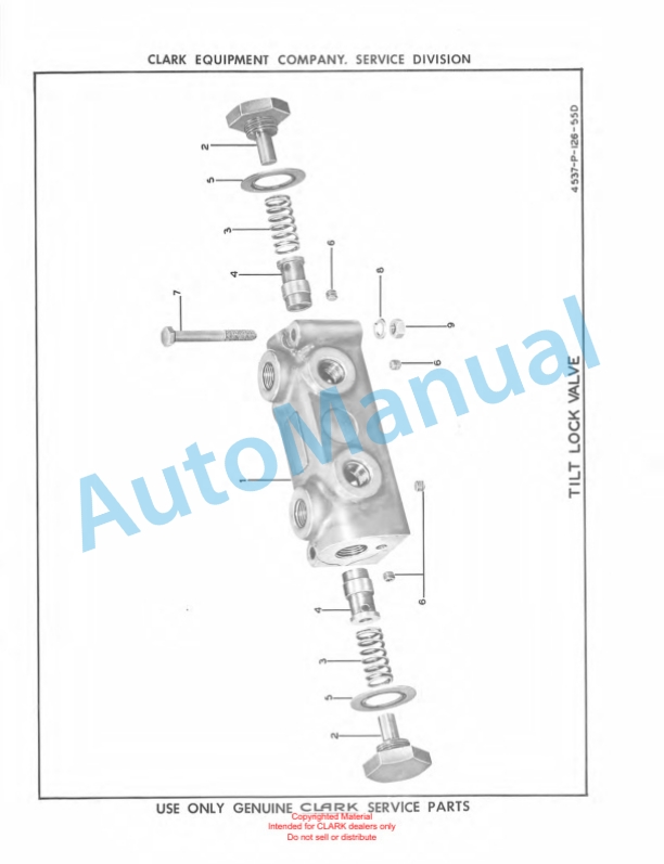 Clark Clarklift Model CFY 60 Maintenance Manual and Parts Book X32A 729 4 Clark Clarklift Model CFY 60 Maintenance Manual and Parts Book X32A 729-4