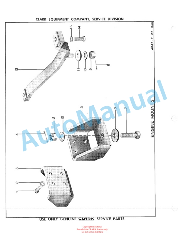 Clark Clarklift Model CFY200 Maintenance Manual and Parts Book X-99A 3 Clark Clarklift Model CFY200 Maintenance Manual and Parts Book X-99A - Image 3