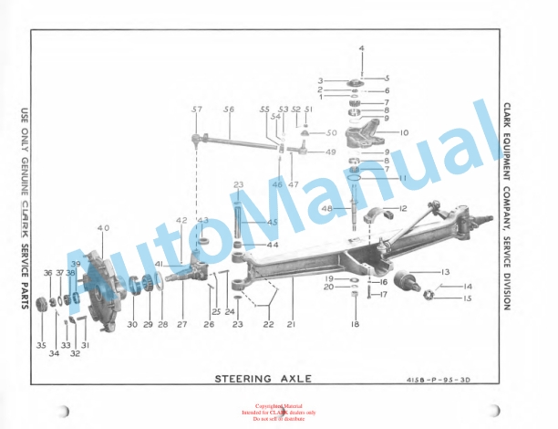 Clark Clarklift Model CY 180s Maintenance Manual and Parts Book X60A 2 Clark Clarklift Model CY 180s Maintenance Manual and Parts Book X60A-2