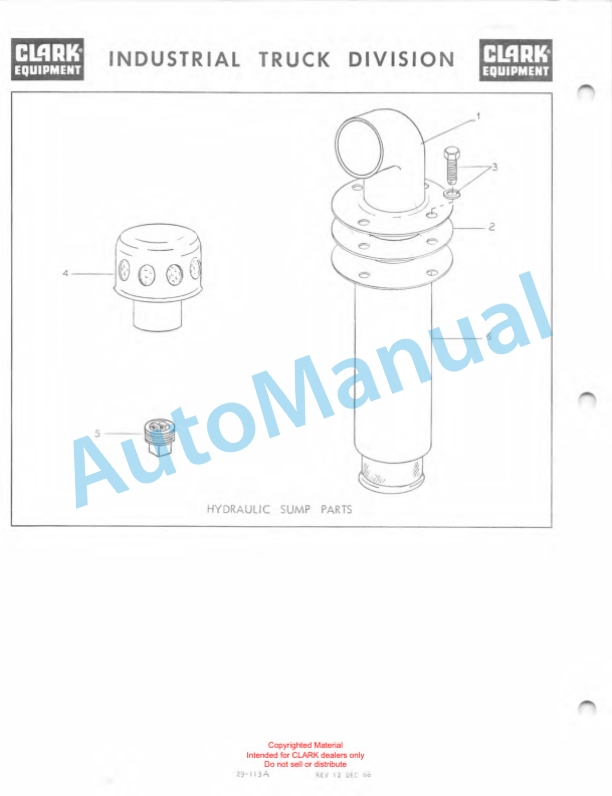 Clark Clarklift Model CY 200B Maintenance Manual and Parts Book GX78B3 4 Clark Clarklift Model CY 200B Maintenance Manual and Parts Book GX78B3-4