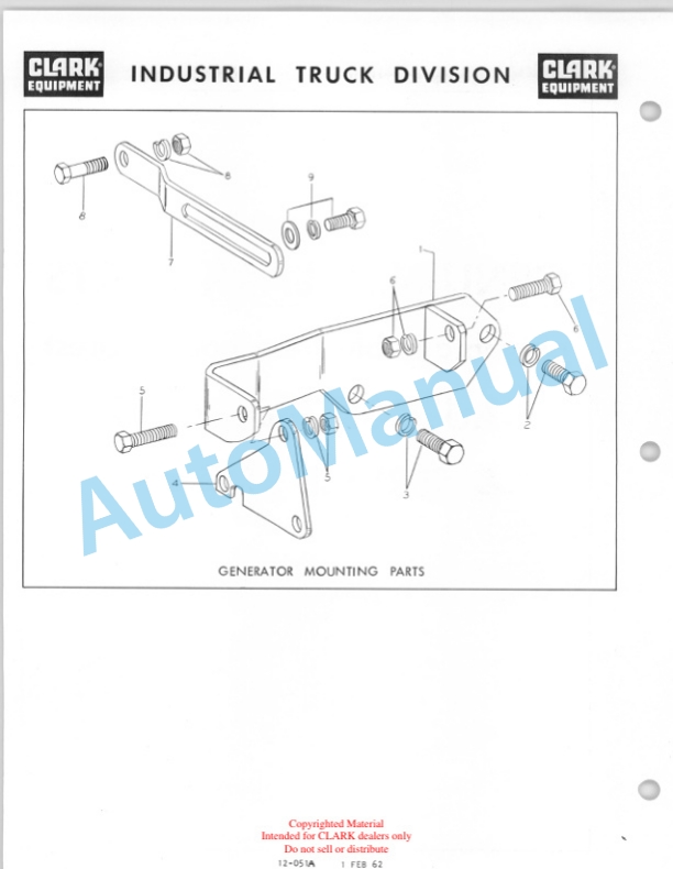 Clark Clarklift Model CY 60B Maintenance Manual and Parts Book GX 114A1 4 Clark Clarklift Model CY 60B Maintenance Manual and Parts Book GX 114A1-4