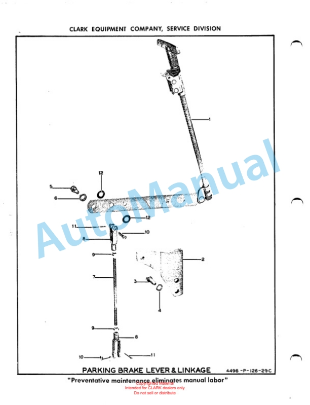 Clark Clarklift Model CY 70 Parts Book X114A1 711 2 Clark Clarklift Model CY 70 Parts Book X114A1 711-2