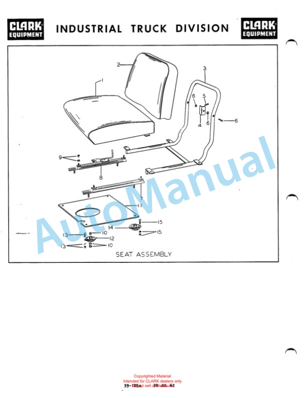 Clark Clarklift Model CY 70 Parts Book X114A1 711 3 Clark Clarklift Model CY 70 Parts Book X114A1 711-3