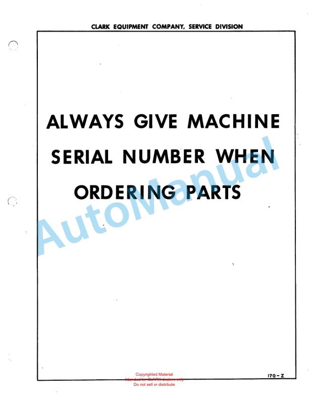 Clark Clarklift Model DCY 150 B Diesel Maintenance Manual and Parts Book GX 57B3 5 Clark Clarklift Model DCY 150 B Diesel Maintenance Manual and Parts Book GX 57B3-5