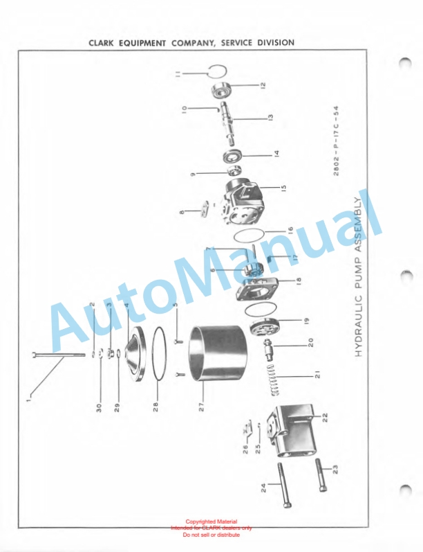 Clark Clarklift Ranger 60 Maintenance Manual and Parts Book X103A 3 Clark Clarklift Ranger 60 Maintenance Manual and Parts Book X103A-3