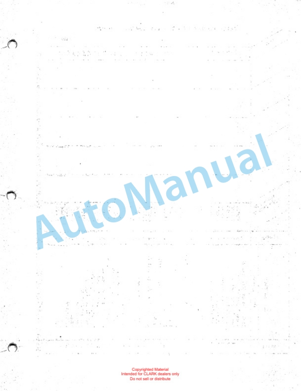 Clark Clarklift Ranger 60 Maintenance Manual and Parts Book X103A 4 Clark Clarklift Ranger 60 Maintenance Manual and Parts Book X103A-4