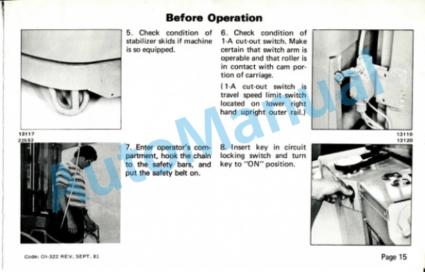 Clark Clarklift ROS-25-40 Operator Instructions OI-322 3 Clark Clarklift ROS-25-40 Operator Instructions OI-322-3