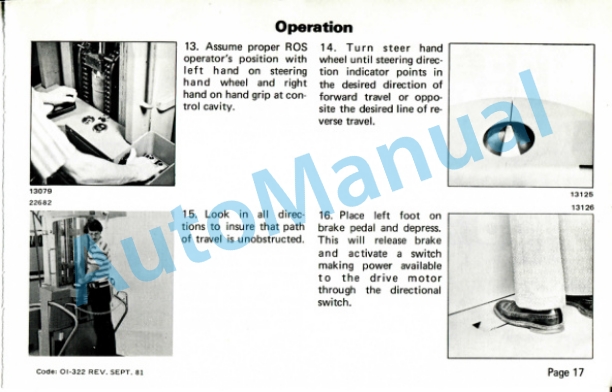 Clark Clarklift ROS-25-40 Operator Instructions OI-322 4 Clark Clarklift ROS-25-40 Operator Instructions OI-322-4
