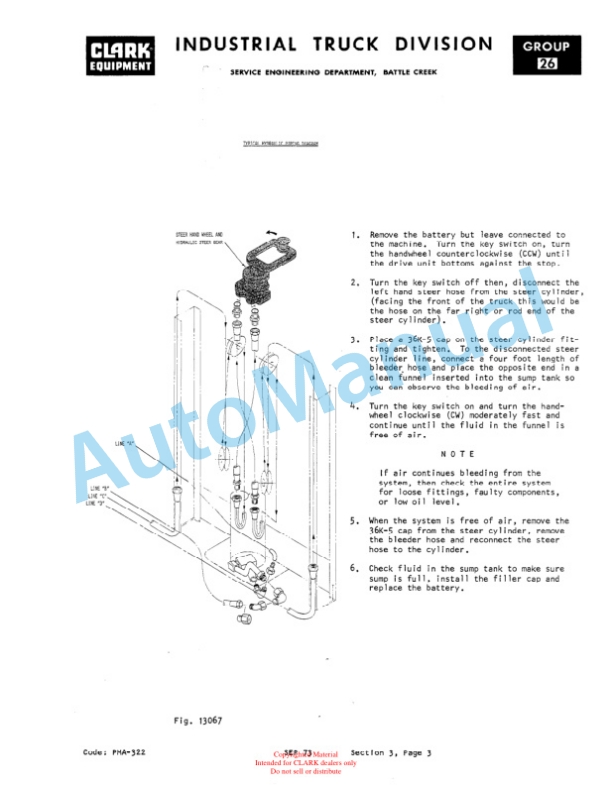 Clark Clarklift ROS 25, 40 Planned Maintenance and Adjustment Procedures Manual PMA-322 2 Clark Clarklift ROS 25, 40 Planned Maintenance and Adjustment Procedures Manual PMA-322-2