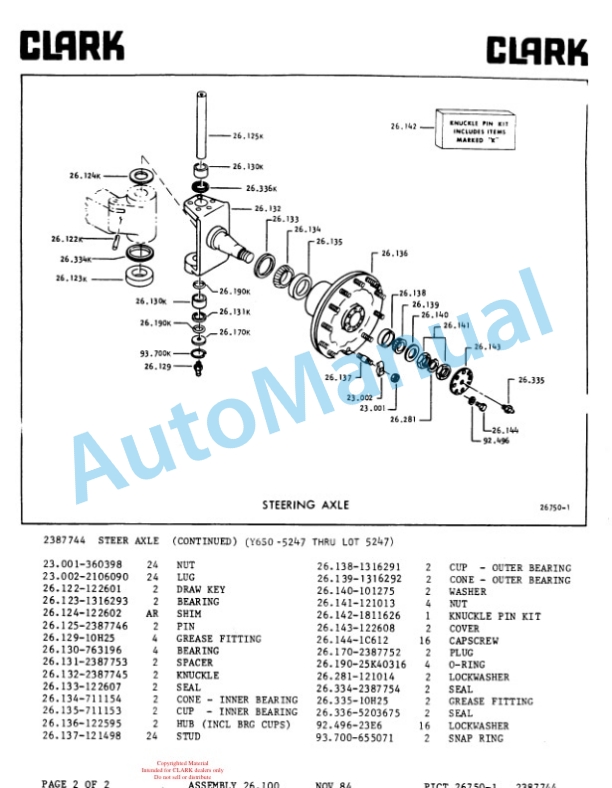 Clark Clarklift Y4065 Diesel Parts Book Y157 6460 5 Clark Clarklift Y4065 Diesel Parts Book Y157 6460-5