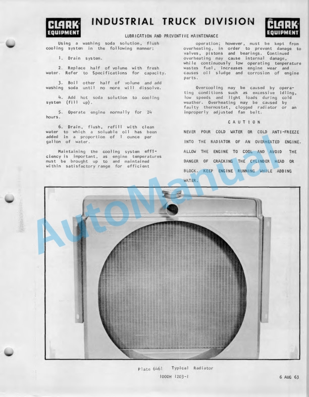 Clark Clarktor 120, 120 B Operator Manual O-175 1st 4 Clark Clarktor 120, 120 B Operator Manual O-175 1st-4