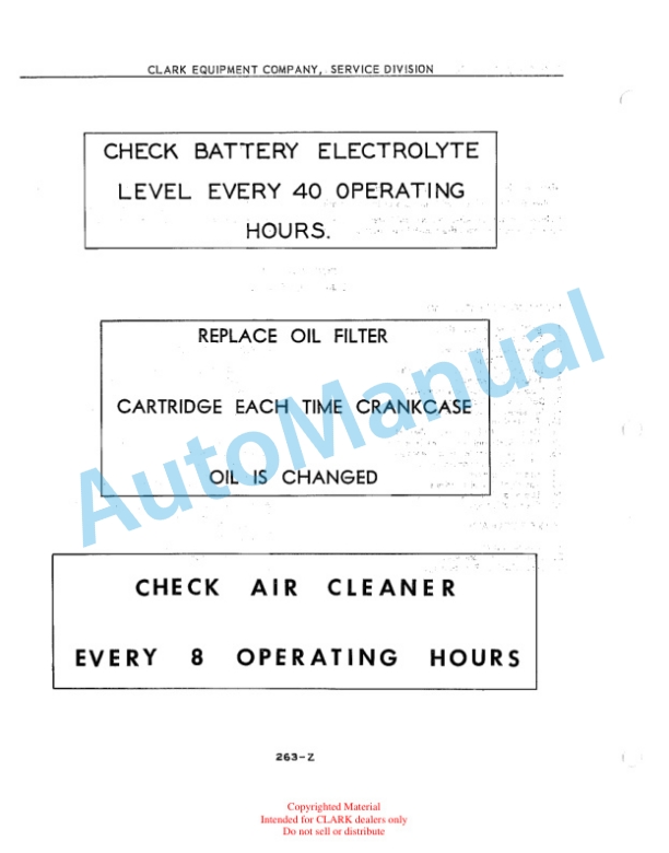 Clark Clarktor 21 Towing Tractor Code 107 Maintenance Manual 2 Clark Clarktor 21 Towing Tractor Code 107 Maintenance Manual-2