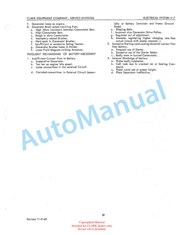Clark Clarktor 21 Towing Tractor Code 107 Maintenance Manual 3 Clark Clarktor 21 Towing Tractor Code 107 Maintenance Manual-3