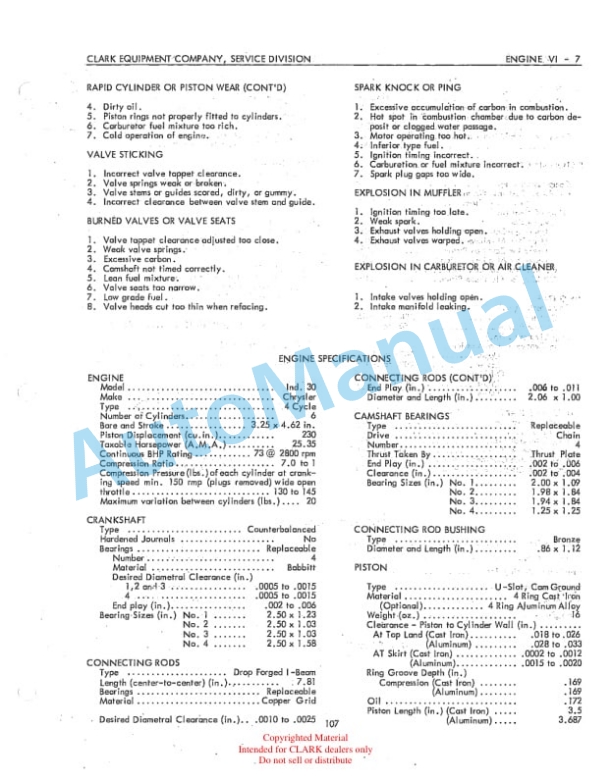 Clark Clarktor 21 Towing Tractor Code 107 Maintenance Manual 5 Clark Clarktor 21 Towing Tractor Code 107 Maintenance Manual-5