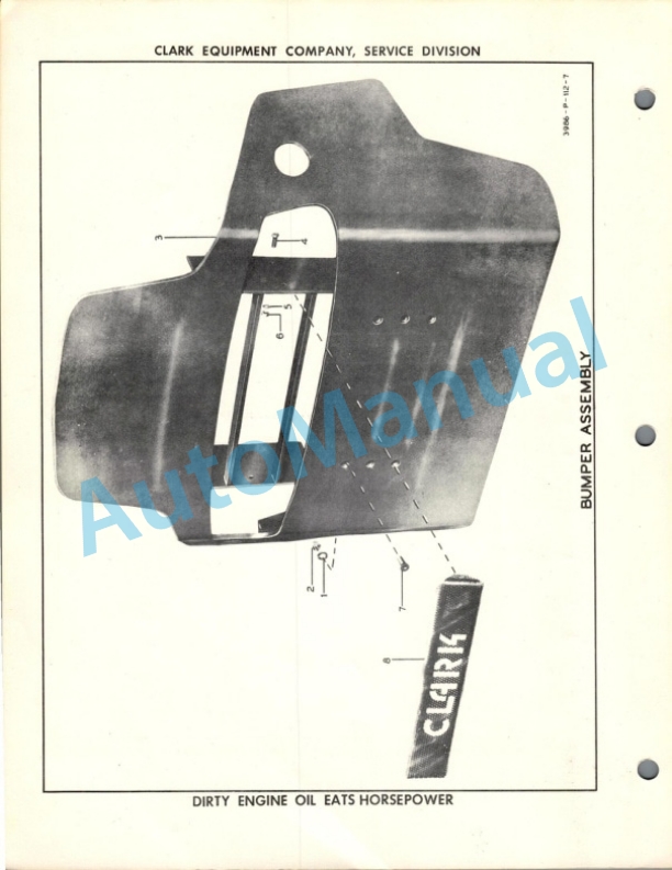 Clark Clarktor 40 R-S Maintenance Manual and Parts Book G 49 5 Clark Clarktor 40 R-S Maintenance Manual and Parts Book G 49-5