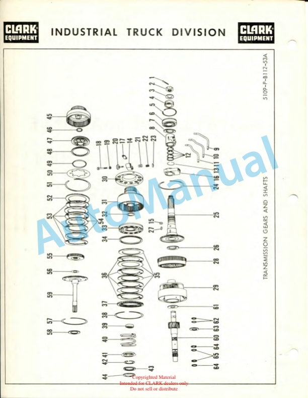 Clark Clarktor CTA 40C Maintenance Manual and Parts Book G125A 3 Clark Clarktor CTA 40C Maintenance Manual and Parts Book G125A-3