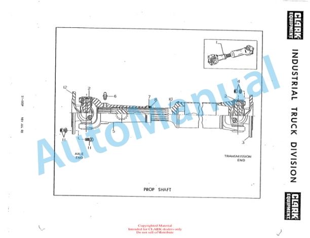 Clark Clarktor E Parts Book X138E 2291 3 Clark Clarktor E Parts Book X138E 2291-3
