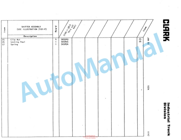 Clark Clarktor Parts Book X147 4530 3 Clark Clarktor Parts Book X147 4530 - Image 3