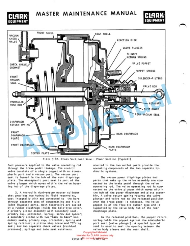 Clark Clarktor Tow Tractor Gas Model Overhaul Instructions OH-438 4 Clark Clarktor Tow Tractor Gas Model Overhaul Instructions OH-438-4