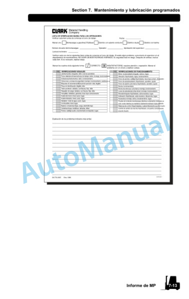 Clark CMC-CMP, CGC-CGP-CDP Operator Manual OM-671 SA-ES 4 Clark CMC-CMP, CGC-CGP-CDP Operator Manual OM-671 SA-ES-4