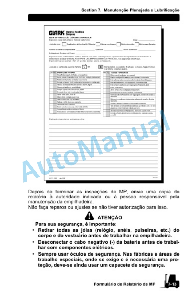 Clark CMC-CMP, CGC-CGP-CDP Operator Manual OM-672 SA-PR 4 Clark CMC-CMP, CGC-CGP-CDP Operator Manual OM-672 SA-PR-4