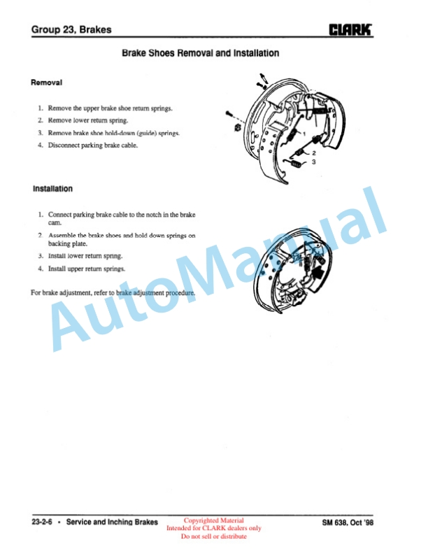 Clark CMP 15, 18, 20, 25, 30 Service Manual SM-638 4 Clark CMP 15, 18, 20, 25, 30 Service Manual SM-638 - Image 4